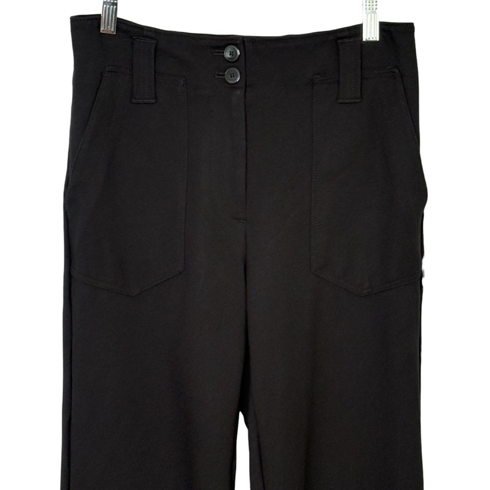 Anthropologie Maeve The Naomi Ponte Wide-Leg Flare Pants Size 6 Black - Picture 5 of 12